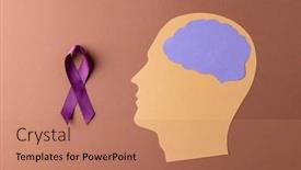  Presentation with mental healthcare - PPT theme having purple-add-or-adhd-awareness background and a coral colored foreground