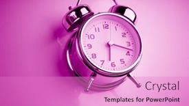  Presentation with alarm - PPT layouts with purple-alarm-clock-on-pink background and a lilac colored foreground