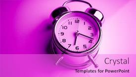  Presentation with purple - Presentation theme consisting of purple-alarm-clock-on-pink background and a lilac colored foreground