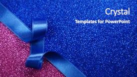  Presentation with blue ribbon - Colorful slide set enhanced with purple and blue art background backdrop and a cobalt blue colored foreground