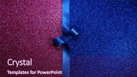  Presentation with blue ribbon - Slide set featuring purple and blue art background background and a wine colored foreground