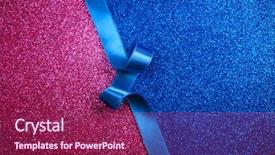  Presentation with blue ribbon - Cool new slide deck with purple and blue art background backdrop and a violet colored foreground