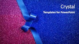  Presentation with blue ribbon - PPT theme enhanced with purple and blue art background background and a royal blue colored foreground