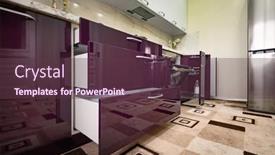 Presentation with minimalist - PPT theme enhanced with purple-and-white-modern-kitchen background and a tawny brown colored foreground