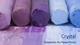  Presentation with crayons - Amazing PPT layouts having purple artistic crayons backdrop and a light blue colored foreground