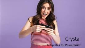  Presentation with purple wall - Audience pleasing slide set consisting of purple background wall play game backdrop and a light blue colored foreground