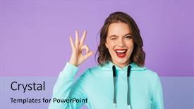  Presentation with purple wall - Presentation theme having purple background wall showing okay background and a arctic colored foreground