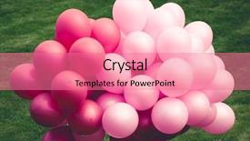  Presentation with purple green - Slides having purple balloons on green background and a coral colored foreground