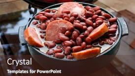  Presentation with food and ingredients toxic - Theme featuring purple-bean-feijoada-brazillian-food background and a tawny brown colored foreground