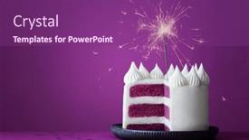  Presentation with birthday celebration - Presentation theme with purple-birthday-celebration-layer-cake background and a violet colored foreground