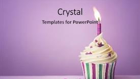  Presentation with cupcake - PPT layouts having purple birthday cupcake with copy background and a lemonade colored foreground