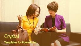  Presentation with purple business - Cool new presentation design with purple blazer reading a magazine backdrop and a tawny brown colored foreground