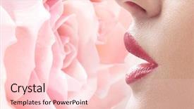  Presentation with rose flower - Colorful presentation theme enhanced with purple bokeh - beautiful woman posing with rose backdrop and a lemonade colored foreground