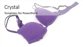  Presentation with purple floral shield - Audience pleasing theme consisting of purple bra isolated on white backdrop and a white colored foreground