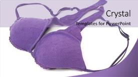  Presentation with purple and teal - Slide deck featuring purple bra isolated on white background and a  colored foreground