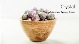  Presentation with brussels - Slides consisting of purple brussels sprouts background and a white colored foreground