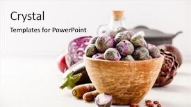  Presentation with brussels - Colorful slides enhanced with purple brussels sprouts backdrop and a white colored foreground