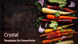  Presentation with onion - PPT layouts featuring purple cabbage - raw rainbow carrot broccoli background and a wine colored foreground