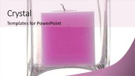  Presentation with peppermint candy cane on white - PPT theme featuring purple candle isolated on white background and a lemonade colored foreground