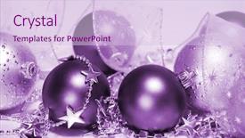  Presentation with purple stars - Cool new presentation theme with purple christmas accessories backdrop and a lemonade colored foreground