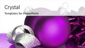  Presentation with christmas balls disco ball - Presentation theme consisting of maternity - pregnant mother in living room background and a coral colored foreground.