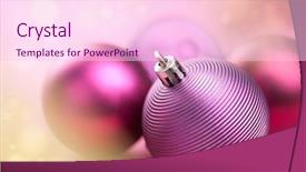  Presentation with purple - Beautiful PPT theme featuring purple christmas balls backdrop and a pink colored foreground