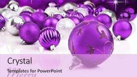  Presentation with star - Beautiful presentation theme featuring purple christmas ornaments with star backdrop and a lavender colored foreground