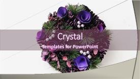  Presentation with purple festive christmas red - Amazing presentation theme having purple christmas wreath on white backdrop and a tawny brown colored foreground
