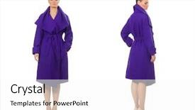  Presentation with magenta - Cool new presentation design with purple coat isolated on white backdrop and a white colored foreground