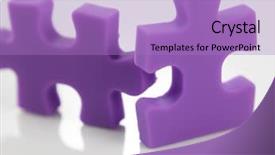  Presentation with purple floral cold - Slide set with purple color of jigasaw puzzle background and a  colored foreground