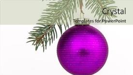  Presentation with events and decoration presentation - Presentation theme with purple curve - christmas decoration on christmas tree background and a mint green colored foreground