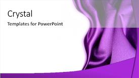  Presentation with silk - Audience pleasing presentation design consisting of purple curve - silk fabric on white background backdrop and a white colored foreground