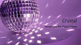  Presentation with 70s - Presentation theme having purple disco ball close-up background and a coral colored foreground