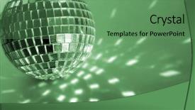  Presentation with disco ball - Amazing presentation theme having purple disco ball close-up backdrop and a seafoam green colored foreground