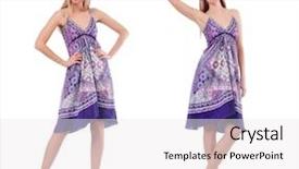  Presentation with purple - Presentation design featuring purple dress isolated on white background and a white colored foreground