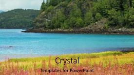  Presentation with alaska airplane - Theme featuring purple edge - meadow in alaska background and a red colored foreground