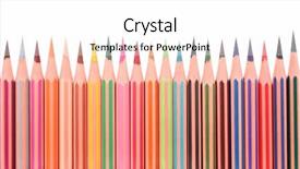  Presentation with crayons - Colorful PPT layouts enhanced with purple edge - wooden crayons perfectly sharpened placed backdrop and a white colored foreground