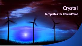  Presentation with farm aimal - Theme having purple electrical power plant - wind farm at sunset background and a wine colored foreground