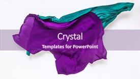  Presentation with purple green - Slides having purple fabric flying design background and a violet colored foreground