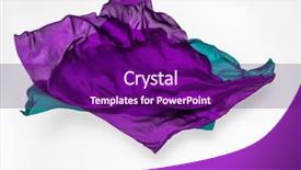  Presentation with purple green - Presentation design consisting of purple fabric flying design background and a  colored foreground