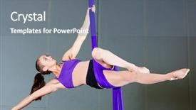  Presentation with gymnastics - Presentation design enhanced with acrobatic gymnastics - gymnast background and a gray colored foreground