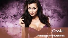  Presentation with sexy - Colorful PPT theme enhanced with sexy young woman in lingerie backdrop and a coral colored foreground