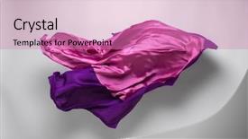 Presentation with batik fabric beautiful of art - Slide deck consisting of purple flying fabric - art object background and a coral colored foreground