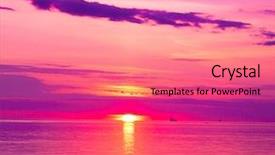  Presentation with beach - PPT layouts with purple gold free - cloudscape panorama beach background and a coral colored foreground