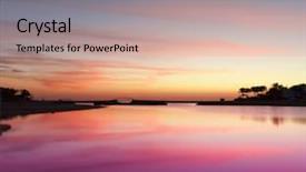  Presentation with sunrise - Slide deck featuring purple gold free - sunrise sky with lighted clouds background and a coral colored foreground