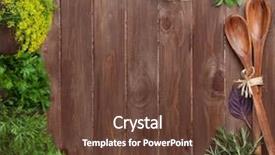  Presentation with purple green - Beautiful PPT theme featuring purple green - fresh garden herbs and condiments backdrop and a tawny brown colored foreground