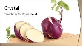  Presentation with white - Audience pleasing theme consisting of purple green - fresh turnip isolated on white backdrop and a  colored foreground