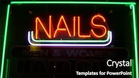  Presentation with neon - Cool new PPT layouts with purple high voltage - neon sign series nails backdrop and a black colored foreground