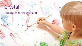  Presentation with artistic artist art brush - Theme featuring purple kid - artist school boy painting brush background and a pink colored foreground