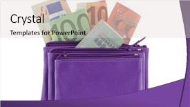  Presentation with rustic purple snapshots - Slide set with purple multi layered leather zippered background and a lemonade colored foreground